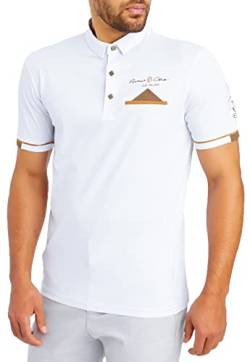 Leif Nelson Poloshirts Herren Sommer T-Shirt Polo Kragen Baumwolle-Anteil Basic Weißes Männer Shirt Kurzarm Jungen Kurzarmshirts LN55790 Weiß Größe S von Leif Nelson