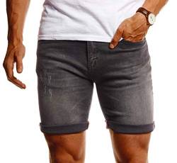 Leif Nelson Shorts Herren Kurze Hosen Männer Jeansshorts Denim Sommer Freizeithose Basic LN-1397 von Leif Nelson