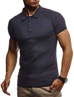 Leif Nelson Sommer Poloshirt Kurzarm Herren T-Shirt Kragen (Blau, Größe M) - Casual Männer Poloshirts lang Feinstrick - Polo Shirt for Men Tshirt von Leif Nelson