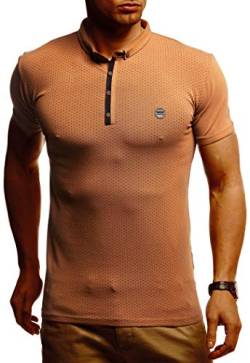 Leif Nelson Sommer Poloshirt Kurzarm Herren T-Shirt Kragen (Braun, Größe L) - Casual Männer Poloshirts lang Baumwolle - Polo Shirt for Men Tshirt von Leif Nelson