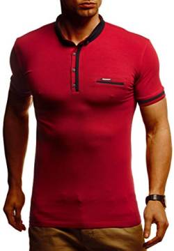 Leif Nelson Sommer Poloshirt Kurzarm Herren T-Shirt Kragen (Rot, Größe M) - Coole Männer Poloshirts lang Baumwolle - Polo Shirt for Men Tshirt von Leif Nelson