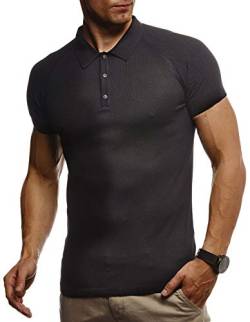 Leif Nelson Sommer Poloshirt Kurzarm Herren T-Shirt Kragen (Schwarz, Größe XXL) - Casual Männer Poloshirts lang Feinstrick - Polo Shirt for Men Tshirt von Leif Nelson