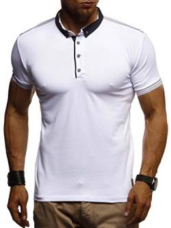 Leif Nelson Sommer Poloshirt Kurzarm Herren T-Shirt Kragen (Weiß, Größe M) - Coole Männer Poloshirts lang Baumwolle - Polo Shirt for Men Tshirt von Leif Nelson