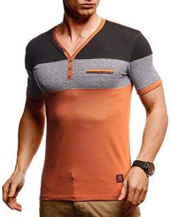 Leif Nelson Sommer T-Shirt Herren V-Ausschnitt (Rot, Größe XL) - Coole Tshirts V-Neck Baumwolle - Casual Basic Shirts Männer Kurzarm - Mens t Shirt von Leif Nelson