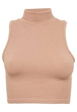 Leif Nelson Sport BH Damen Crop Top Bauchfrei Seamless ärmellos Fitness T-Shirt Mädchen Sport Shirt Yoga Kurzarmshirts LN-8423 Braun XS/S von Leif Nelson