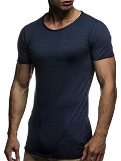 Leif Nelson T-Shirt Herren Sommer Rundhals-Ausschnitt (Blau, Größe S), Regular Fit Herren-T-Shirt 100% Baumwolle, Casual Basic Männer T-Shirt Kurzarm von Leif Nelson