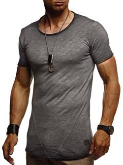 Leif Nelson T-Shirt Herren Sommer Rundhals-Ausschnitt (Grau, Größe XXL), Regular Fit Herren-T-Shirt 100% Baumwolle, Basic Männer T-Shirt Kurzarm von Leif Nelson