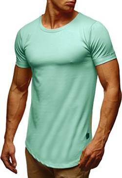 Leif Nelson T-Shirt Herren Sommer Rundhals-Ausschnitt (Mint, Größe M), Regular Fit Herren-T-Shirt 100% Baumwolle, Casual Basic Männer T-Shirt Kurzarm von Leif Nelson