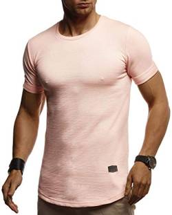 Leif Nelson T-Shirt Herren Sommer Rundhals-Ausschnitt (Rosa, Größe S), Regular Fit Herren-T-Shirt 100% Baumwolle, Basic Männer T-Shirt Kurzarm von Leif Nelson
