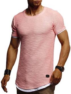 Leif Nelson T-Shirt Herren Sommer Rundhals-Ausschnitt (Rosa, Größe S), Regular Fit Herren-T-Shirt 100% Baumwolle, Casual Basic Männer T-Shirt Kurzarm von Leif Nelson