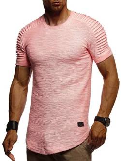 Leif Nelson T-Shirt Herren Sommer Rundhals-Ausschnitt (Rosa, Größe XL), Regular Fit Herren-T-Shirt 100% Baumwolle Casual Basic Männer T-Shirt Kurzarm von Leif Nelson