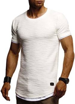 Leif Nelson T-Shirt Herren Sommer Rundhals-Ausschnitt (Weiß, Größe S), Regular Fit Herren-T-Shirt 100% Baumwolle, Casual Basic Männer T-Shirt Kurzarm von Leif Nelson