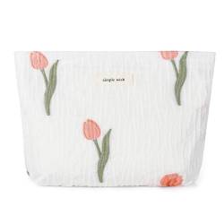 Leisofter Make-up Tasche, große Kapazität kosmetische Tasche Floral Make-up Tasche, Reisetasche Make-up Geldbörse Toiletten Aufbewahrungstasche für Damen von Leisofter