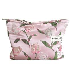 Leisofter Make-up Tasche, große Kapazität kosmetische Tasche Floral Make-up Tasche, Reisetasche Make-up Geldbörse Toiletten Aufbewahrungstasche für Damen von Leisofter