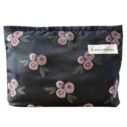 Leisofter Make-up Tasche, große Kapazität kosmetische Tasche Floral Make-up Tasche, Reisetasche Make-up Geldbörse Toiletten Aufbewahrungstasche für Damen von Leisofter