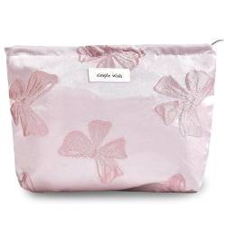 Leisofter Make-up Tasche, große Kapazität kosmetische Tasche Floral Make-up Tasche, Reisetasche Make-up Geldbörse Toiletten Aufbewahrungstasche für Damen von Leisofter