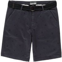 Leitfeuer Bermudas Herren Shorts mit maritimen Print - Kurze Hose mit geflochtenem Gürtel von Leitfeuer