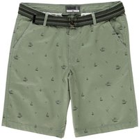 Leitfeuer Bermudas Herren Shorts mit maritimen Print - Kurze Hose mit geflochtenem Gürtel von Leitfeuer