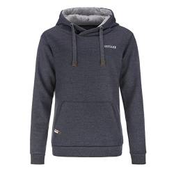 Leitfeuer Damen Sweathoody unifarben - Hoodie Sweatshirt Pullover mit Kapuze und Kängurutasche in Dark Blue Größe L von Leitfeuer