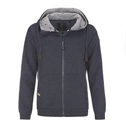 Leitfeuer Damen Sweatjacke mit Kapuze - Unifarbene Hoodie Kapuzenjacke mit Raglanärmeln in Dark Navy Größe XXL von Leitfeuer