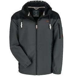 Leitfeuer Herren Softshelljacke Outdoorjacke - Jacke mit reflektierenden Print am Kapuzenrand in Anthrazit Größe XXL von Leitfeuer