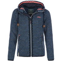 Leitfeuer Strickfleecejacke Damen Fleecejacke angeschnittene Kapuze aus mehrfarbiger Fleeceware von Leitfeuer