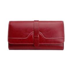 Lejdi Damen-Business-Geldbörsen aus echtem Leder, Geldscheinklammern, Münzgeldbörsen, Kartenetuis, Handtaschen, Abendtaschen (Color : Red) von Lejdi