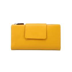 Lejdi Damen-Geldbörsen, Geldklammern, echtes Leder, Business-Geldbörsen, Block-Geldbörse, Geld-Organizer, Abendtaschen, Geldbörse (Color : Yellow) von Lejdi