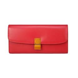 Lejdi Damen-Geldbörsen, Geldklammern, echtes Leder, Business-Geldbörsen, Block-Geldbörse, Geld-Organizer, Abendtaschen (Color : Red) von Lejdi