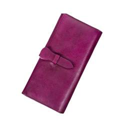 Lejdi Damen-Geldklammern-Geldbörsen aus echtem Leder, Kartenetuis, Münzbörsen, blockierende Geldbörsen, Geld-Organizer (Color : Purple) von Lejdi