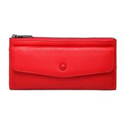 Lejdi Damenhandtaschen, Geldbörsen, Geldbörsen aus echtem Leder, Lange Geldklammern, Kartenetuis, Geld-Organizer (Color : Red) von Lejdi