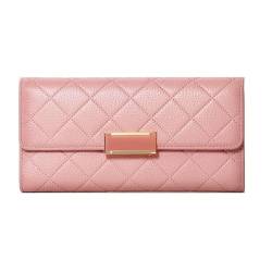 Lejdi Handtaschen, Lange Kartenetuis, Damen-Geldklammern aus Rindsleder, Geldbörsen, Leder-Blocking-Geldbörse, Geldbörse, Geld-Organizer (Color : Pink) von Lejdi