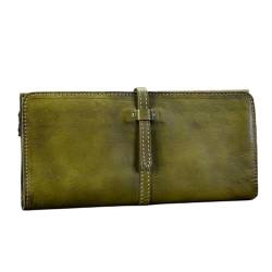 Lejdi Retro-Business-Geldbörsen for Damen, Geldscheinklammern, Kartenetuis aus Rindsleder, Handtaschen aus echtem Leder, Geldbörsen (Color : Green) von Lejdi