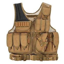 Lejie Taktische Weste Herren-Outdoor Weste mit Taschen- Tactical Vest für Jagd Angeln Camping Airsoft Paintball Militär von Lejie