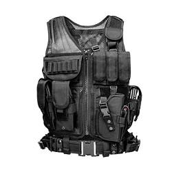 Lejie Taktische Weste Herren-Outdoor Weste mit Taschen- Tactical Vest für Jagd Angeln Camping Airsoft Paintball Militär von Lejie