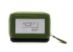 Mini echt Leder Damen Geldbörse Portemonnaie mit RFID Schutz softes Rindleder, Scheinfach, Münzfach, Kartenfächer (Grün) von Lemasi