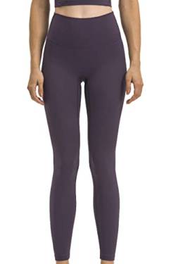 Lemedy Damen hohe Taille Tight Yoga Pants Workout sportliche Leggings (Dunkles Violett, S) von Lemedy