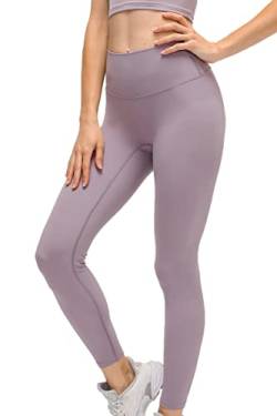 Lemedy Damen hohe Taille Tight Yoga Pants Workout sportliche Leggings (Lavendelgrau, L) von Lemedy