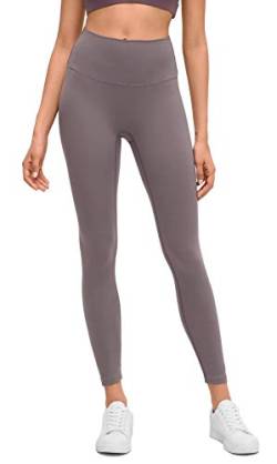 Lemedy Damen hohe Taille Tight Yoga Pants Workout sportliche Leggings (Taupe, L) von Lemedy