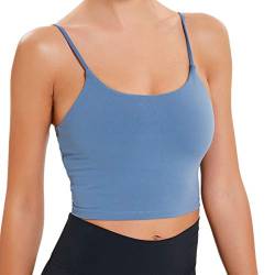 Lemedy Sport-BH, für Damen, gepolstert, Fitness, Workout, Laufshirt, Yoga, Tanktop - Blau - small von Lemedy