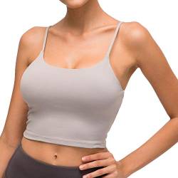 Lemedy Sport-BH, für Damen, gepolstert, Fitness, Workout, Laufshirt, Yoga, Tanktop - Grau - XX-Large von Lemedy