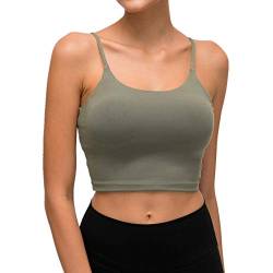 Lemedy Sport-BH, für Damen, gepolstert, Fitness, Workout, Laufshirt, Yoga, Tanktop - Grün - Large von Lemedy