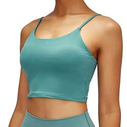 Lemedy Sport-BH, für Damen, gepolstert, Fitness, Workout, Laufshirt, Yoga, Tanktop - Grün - Medium von Lemedy