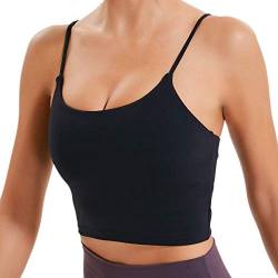 Lemedy Sport-BH, für Damen, gepolstert, Fitness, Workout, Laufshirt, Yoga, Tanktop - Schwarz - Large von Lemedy