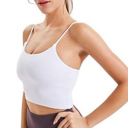 Lemedy Sport-BH, für Damen, gepolstert, Fitness, Workout, Laufshirt, Yoga, Tanktop - Weiß - small von Lemedy