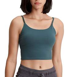 Lemedy Sport-BH, gepolstert für Damen , Fitness, Workout, Laufshirts, Yoga, Tanktop, Grau / Grün, XX-Large von Lemedy