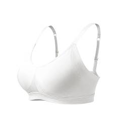 Lemef Damen BH Ohne Bügel Bügelloser Unterarmglättung T-Shirt BH Bustier Gepolstert Wohlfühl-BH, Weiß, L von Lemef