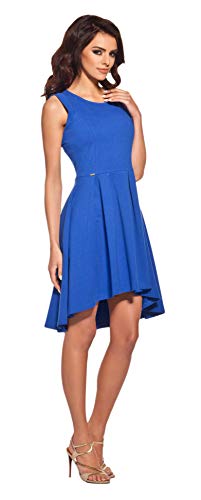 Lemoniade Damen Sommerkleid mit ausgefallenem Schnitt Made in EU, Modell 1 Blau, Gr. S (36) von Lemoniade