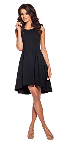 Lemoniade Damen Sommerkleid mit ausgefallenem Schnitt Made in EU, Modell 1 Schwarz, Gr. S (36) von Lemoniade