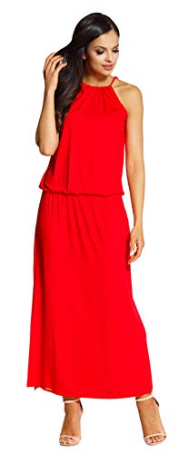 Lemoniade Damen Sommerkleid mit ausgefallenem Schnitt Made in EU, Modell 3 Rot, Gr. M (38) von Lemoniade